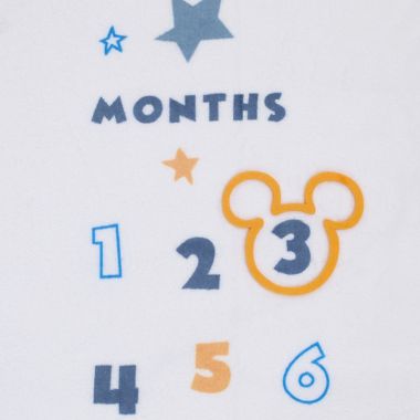 Disney Baby&reg; Mickey Mouse Milestone Baby Blanket in Blue. View a larger version of this product image.