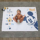 Alternate image 5 for Disney Baby&reg; Mickey Mouse Milestone Baby Blanket in Blue