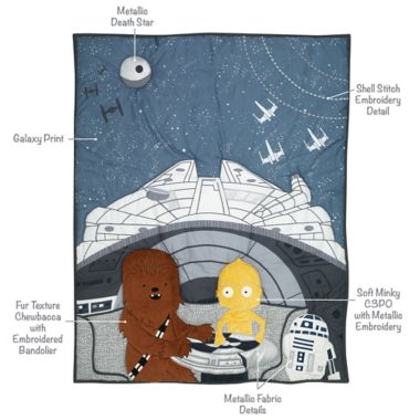Lambs & Ivy&reg; Star Wars&trade; Millennium Falcon 3-Piece Crib Bedding Set in Blue. View a larger version of this product image.