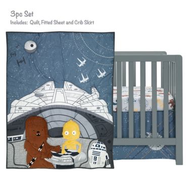 Lambs & Ivy&reg; Star Wars&trade; Millennium Falcon 3-Piece Crib Bedding Set in Blue. View a larger version of this product image.