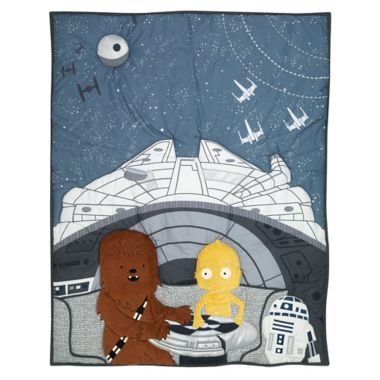 Lambs & Ivy&reg; Star Wars&trade; Millennium Falcon 3-Piece Crib Bedding Set in Blue. View a larger version of this product image.