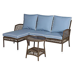 Bee & Willow™ Providence 3-Piece Outdoor Sectional Set in Brown