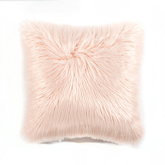 Alternate image 1 for Lush Décor Luca Mongolian Faux Fur Square Throw Pillow Cover