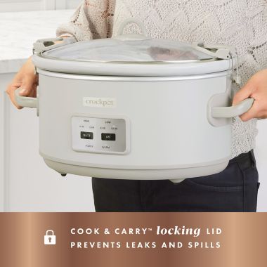 Crockpot&trade; Design Series Cook &amp; Carry 7 qt. Slow Cooker in Mushroom. View a larger version of this product image.