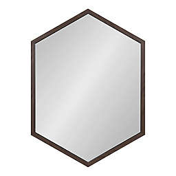 Kate and Laurel Laverty 22-Inch x 31-Inch Hexagon Mirror in Walnut Brown