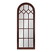 Kate and Laurel&trade; Gilcrest 47-Inch x 18-Inch Windowpane Wall Mirror in Walnut Brown