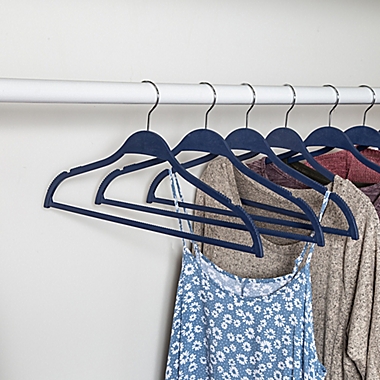 Squared Away&trade; Recycled Plastic Slim Hangers in Blue Depths (Set of 12). View a larger version of this product image.