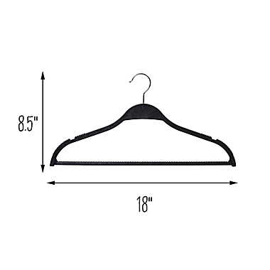 Squared Away&trade; Recycled Plastic Slim Hangers in Black (Set of 12). View a larger version of this product image.
