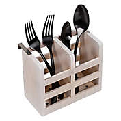 Squared Away&trade; 2-Compartment Utensil Caddy in Bamboo