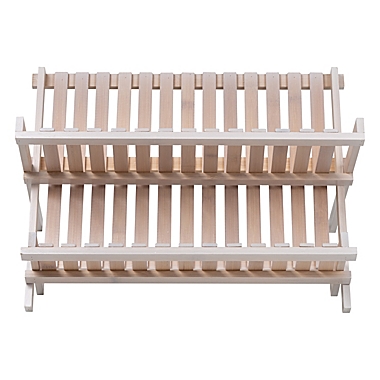 Squared Away&trade; Collapsible Dish Rack in Bamboo. View a larger version of this product image.