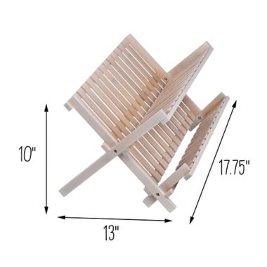 Squared Away&trade; Collapsible Dish Rack in Bamboo. View a larger version of this product image.
