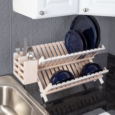 Squared Away&trade; Collapsible Dish Rack in Bamboo. View a larger version of this product image.