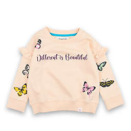 Sovereign Code® Size 0-3M Butterfly Serene Ruffle Pullover Top in Peach