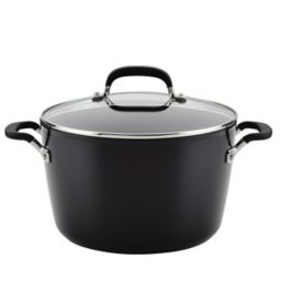 KitchenAid® Hard Anodized 8-Quart Nonstick Stockpot with Lid in Onyx Black