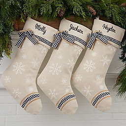 Vintage Snowflake Personalized Christmas Stockings