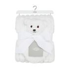 Alternate image 1 for UGG&reg; 2-Piece Dylan Ribbed Faux Fur Lovey and Blanket Gift Set in Snow