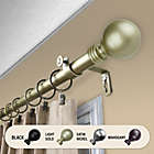 Alternate image 1 for Rod Desyne Globe 28 to 48-Inch Adjustable Single Curtain Rod Set in Gold