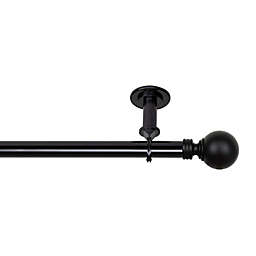 Rod Desyne Globe 120 to 170-Inch Ceiling Mount Single Curtain Rods in Black (Set of 2)