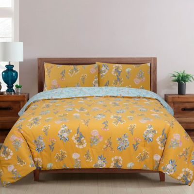 Wild Sage&trade; Maeve Floral 3-Piece Reversible King Comforter Set in Yellow Multi