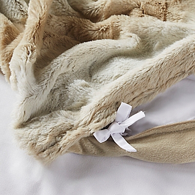 Beautyrest Zuri Weighted Faux Fur Blanket in Sand. View a larger version of this product image.