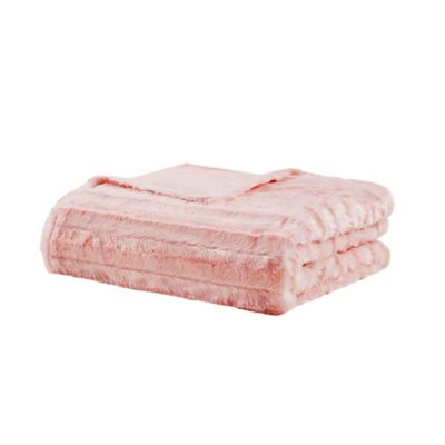 Beautyrest Duke Faux Fur Weighted Blanket In Blush SheFinds