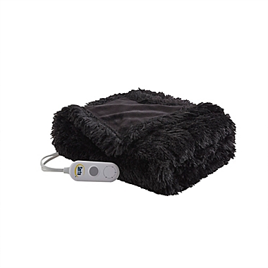 Serta&reg; Malea Heated Throw in Black. View a larger version of this product image.
