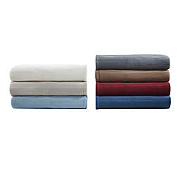 Serta® Ribbed Micro Fleece Heated Twin Blanket in Ivory