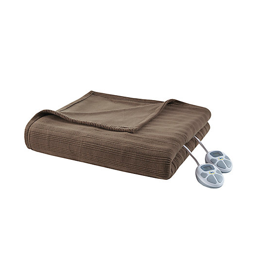 Alternate image 1 for Serta® Ribbed Micro Fleece Heated Blanket