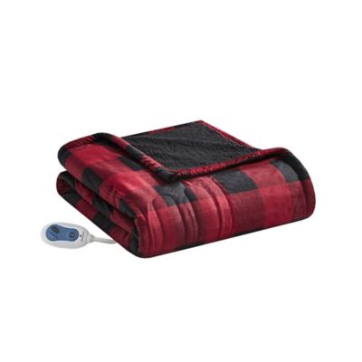 Woolrich Linden Mink to Berber Heated Throw in Red