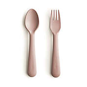 Mushie 2-Piece Fork and Spoon Set in Blush