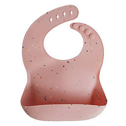 Mushie Powder Pink Confetti Silicone Bib