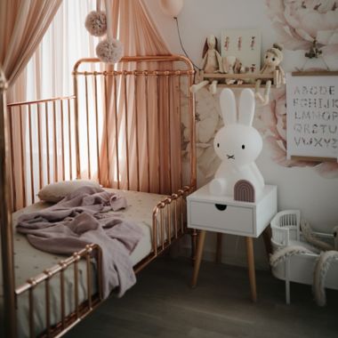Mushie&reg; Muslin Fitted Crib Sheet in Natural. View a larger version of this product image.