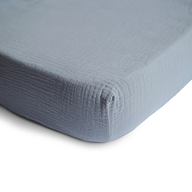 Mushie&reg; Tradewinds Fitted Crib Sheet in Blue. View a larger version of this product image.