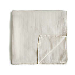 Mushie® Muslin Organic Cotton Swaddle Blanket in Fog
