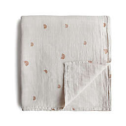 Mushie® Muslin Organic Cotton Swaddle Blanket in Rainbow