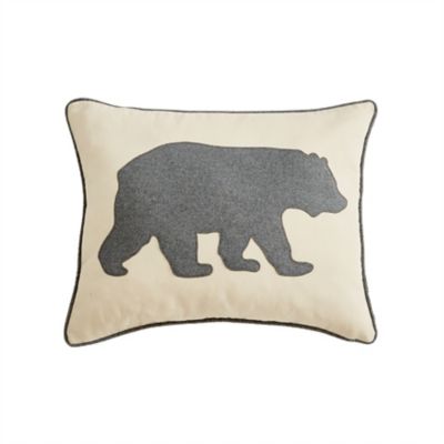 ASBDesigns Floral Black Mama Bear and Four Cubs On Silver Pink Throw Pillow Multicolor 18x18 
