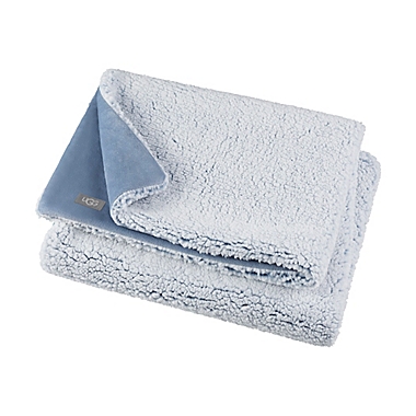 UGG&reg; Casey Sherpa Frosted Toddler Blanket in Denim. View a larger version of this product image.