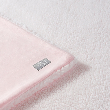 UGG&reg; Casey Sherpa Frosted Toddler Blanket in Pink Shell. View a larger version of this product image.
