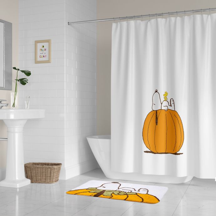 Peanuts 72 Inch X 72 Inch Autumn Pumpkins Shower Curtain Bed Bath Beyond