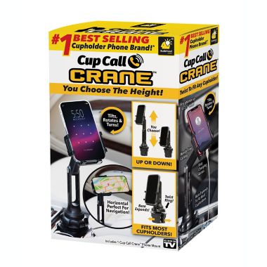 Cup Call Crane&trade; Cupholder Phone Mount in Black. View a larger version of this product image.