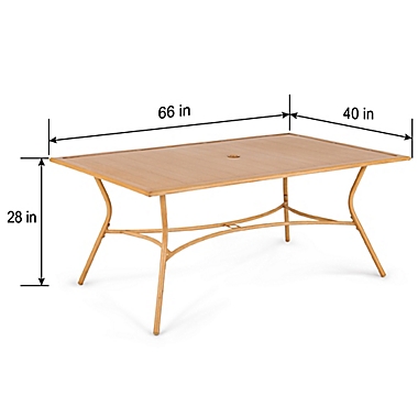 Everhome&trade; Galveston Rectangular Outdoor Dining Table in Natural. View a larger version of this product image.