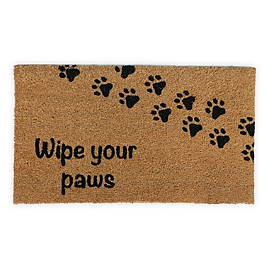 Simply Essential&trade; 16&quot; x 28&quot; Pet Paw Home Coir Door Mat in Natural. View a larger version of this product image.