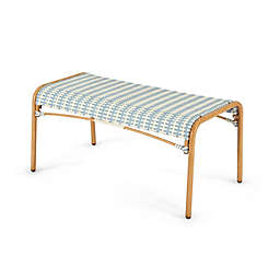 Everhome™ Galveston Outdoor Dining Bench in Blue/Natural
