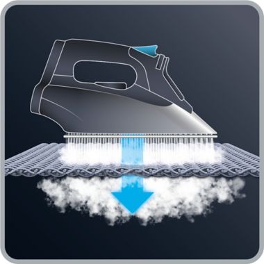 Rowenta&reg; Pro Master Xcel DW8370 Steam Iron in Black. View a larger version of this product image.