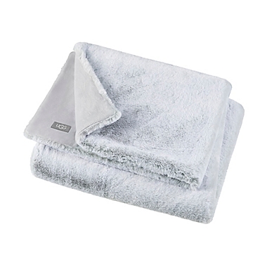 UGG&reg; Dawson Faux Fur Toddler Blanket in Glacier Grey. View a larger version of this product image.
