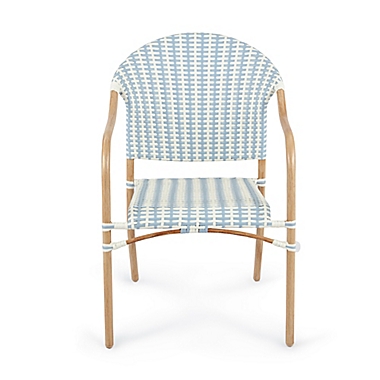 Everhome&trade; Galveston Outdoor Stacking Parisian Chair in Light Blue. View a larger version of this product image.