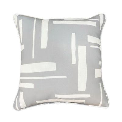 Simply Essential&trade; Dashes Square Outdoor Throw Pillow in Grey
