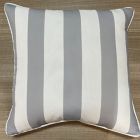 Alternate image 1 for Simply Essential&trade; Cabana Stripe Square Outdoor Pillow in Grey/White