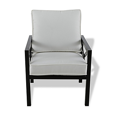Everhome&trade; Stonington Cushioned 4-Piece Patio Conversation Set in Black. View a larger version of this product image.