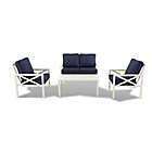 Alternate image 1 for Everhome&trade; Stonington Cushioned 4-Piece Patio Conversation Set in White